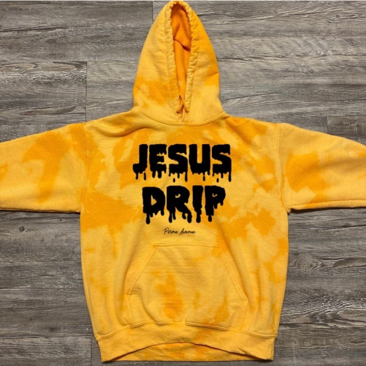 Yellow Acid Wash Black Jesus Drip Hoodie – Prime Avenue